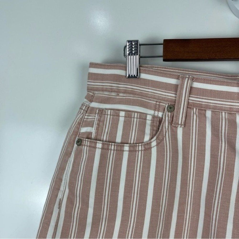 American Eagle Outfitters Striped Denim Mom Shorts Women's Size 12 Regular - Picture 4 of 8